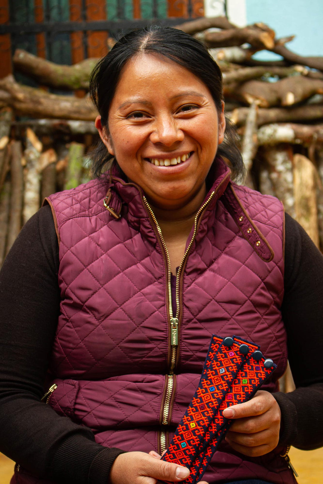 Diamond-Patterned Olive Green and Mauve Cotton Bookmark - Tale of Heritage