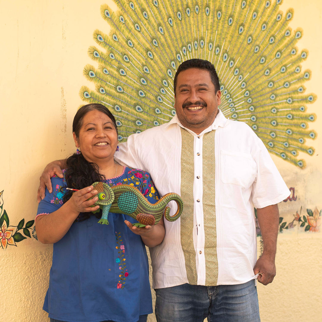 Bull-Themed Wood Alebrije-Style Sculpture Handmade in Mexico - Mighty Bull