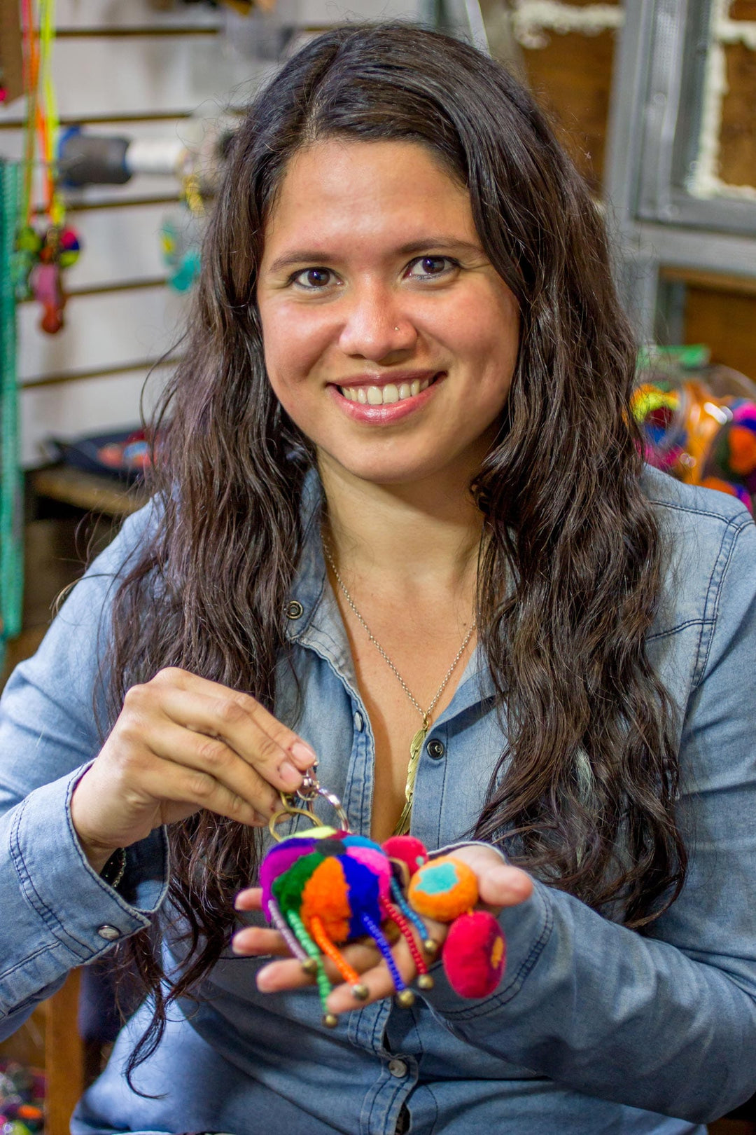 Handcrafted Knit Cotton Hacky Sack in Sapphire Hues - Sapphire Shield