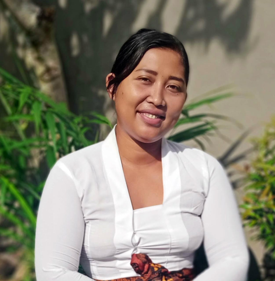 Hand-Carved Bone Lotus Flower Button Earrings from Bali - Fantastic Padma