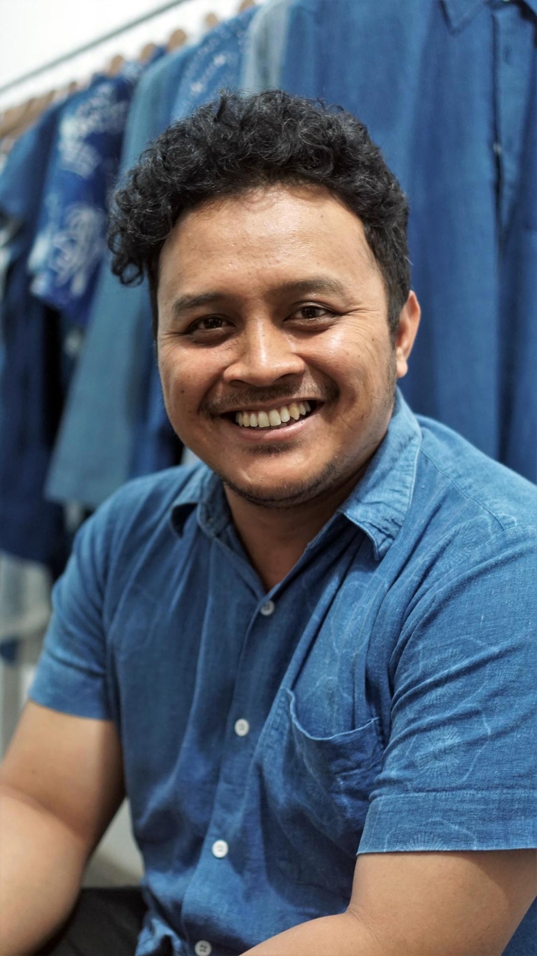 Men's Batik Linen and Cotton Blend Shirt from Java - Village Huts