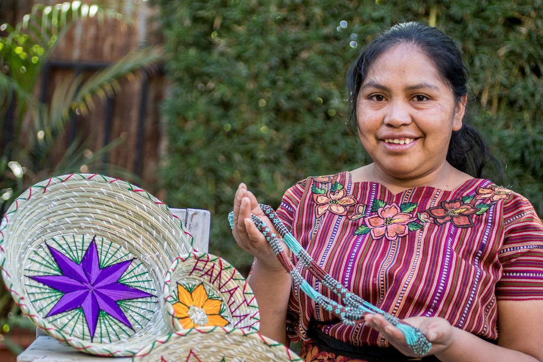 Hand Beaded Long Torsade Necklace in Green - Kelly Green and White Harmony