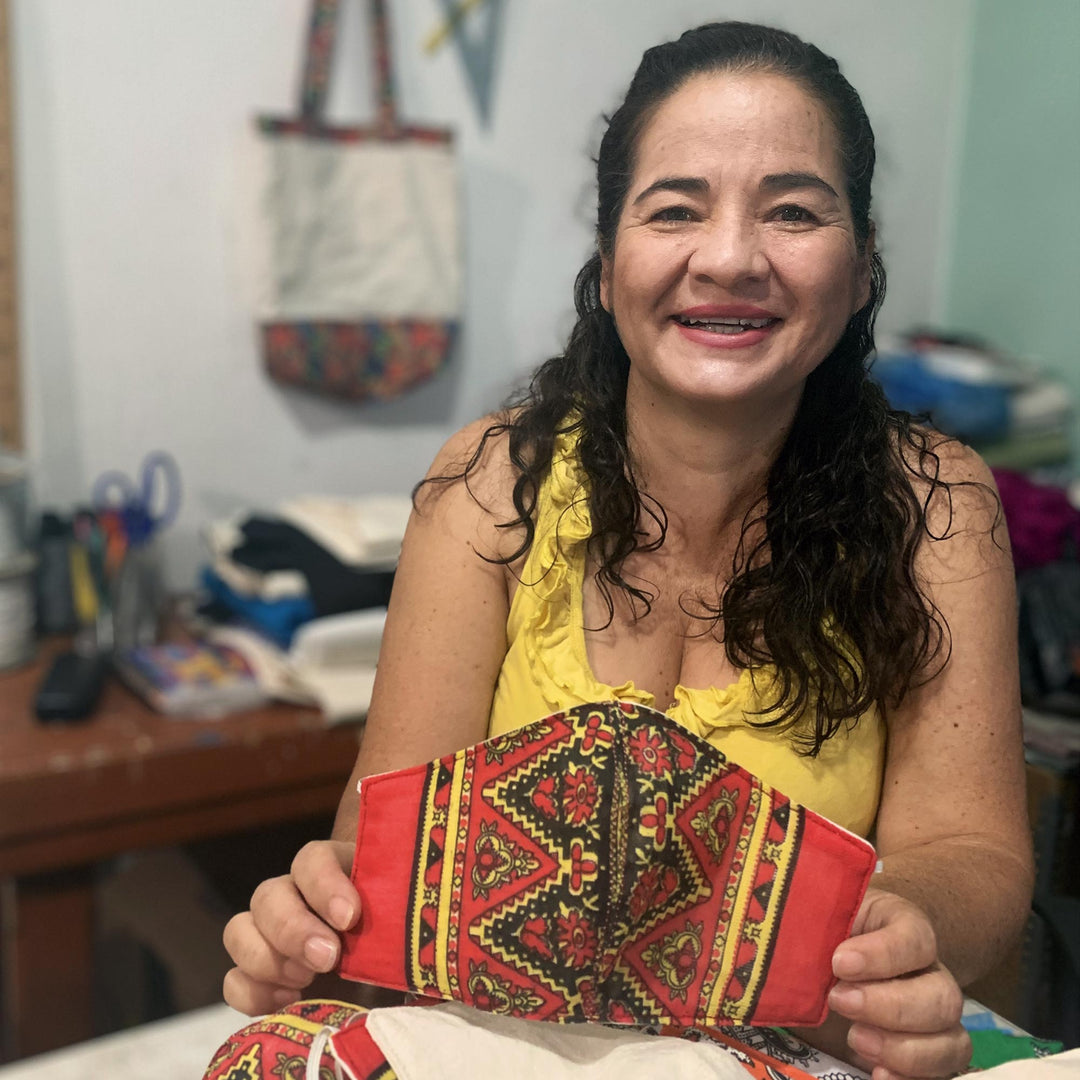 2 Double Layer Red Polyester Print Cotton Elastic Headband F - Blue Daisy Daze