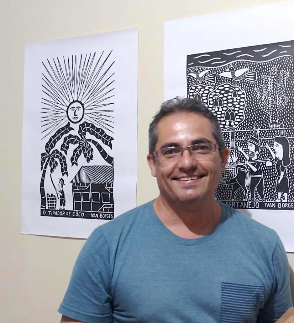 Brazilian Oxcart with Sugar Cane Woodcut Print - Oxcart