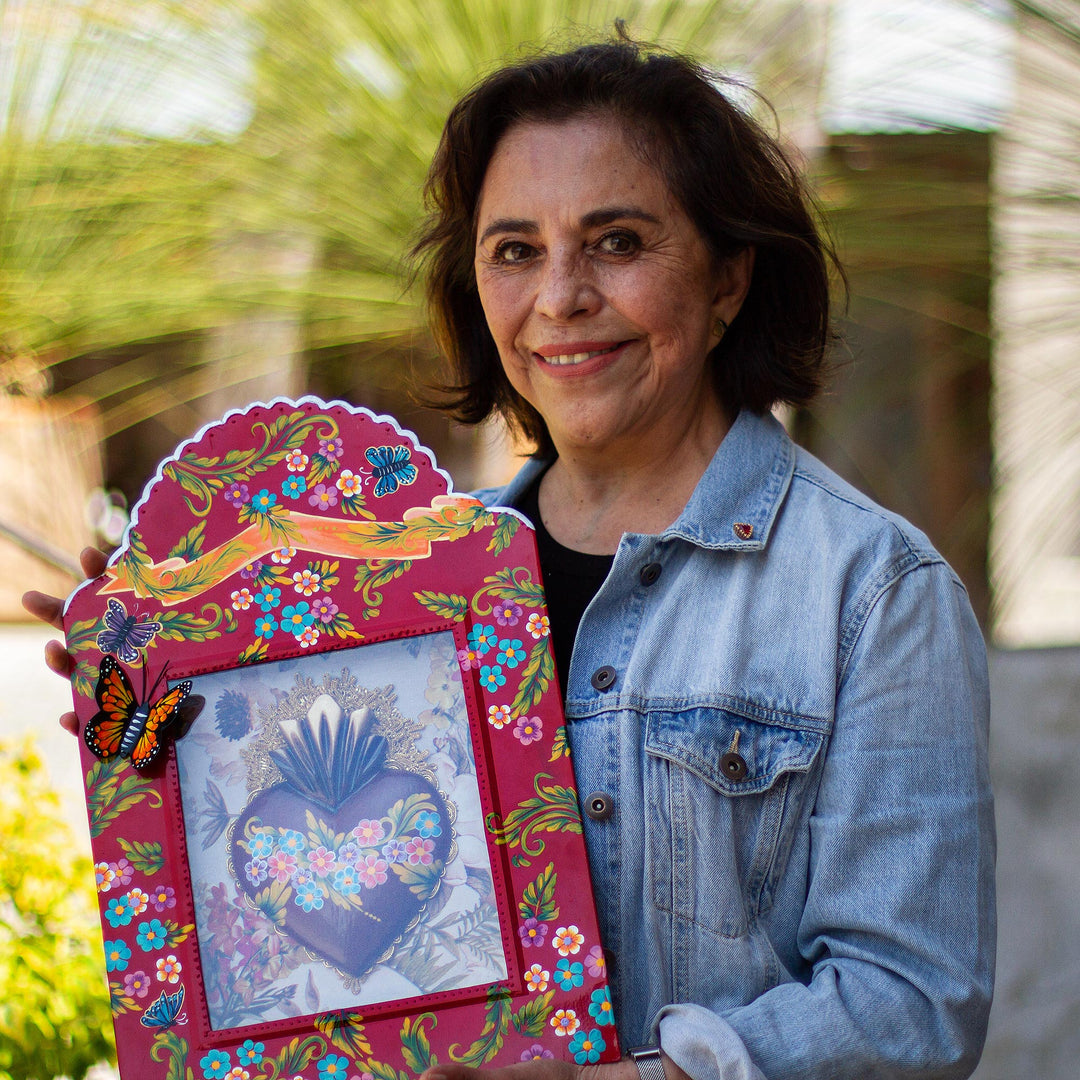 Hand Painted Catrina Metal Wall Art - Showy Catrina