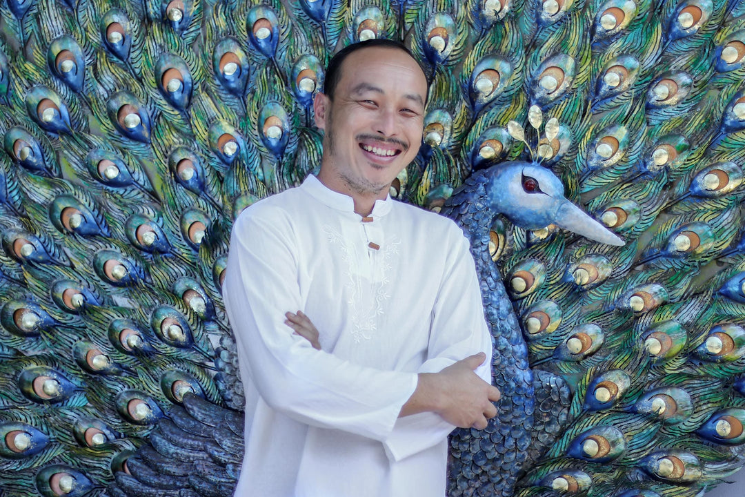 Handcrafted Steel Lotus Flower Tealight Holder in Green - Precious Lotus in Green