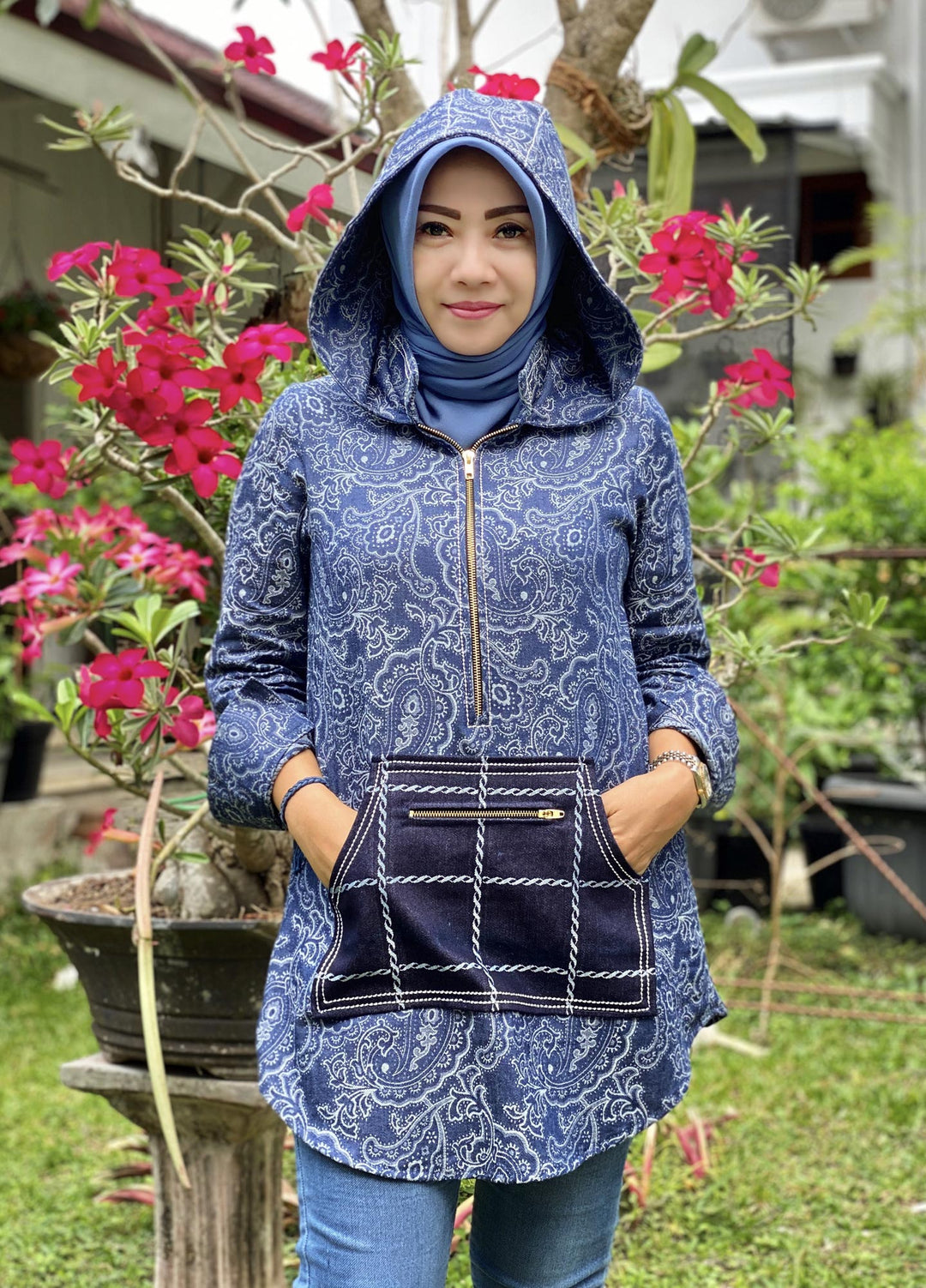 Woven Cotton Jacket from Java - Grey Eyes