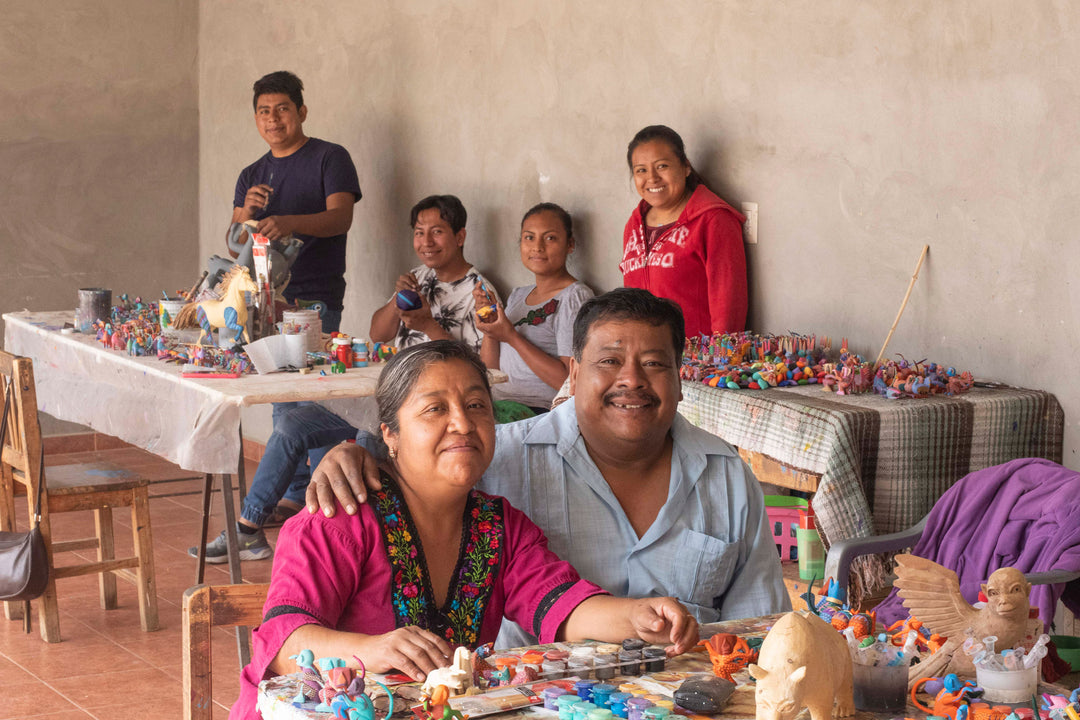 Handcrafted Copal Wood Alebrije - Lilac Turtle