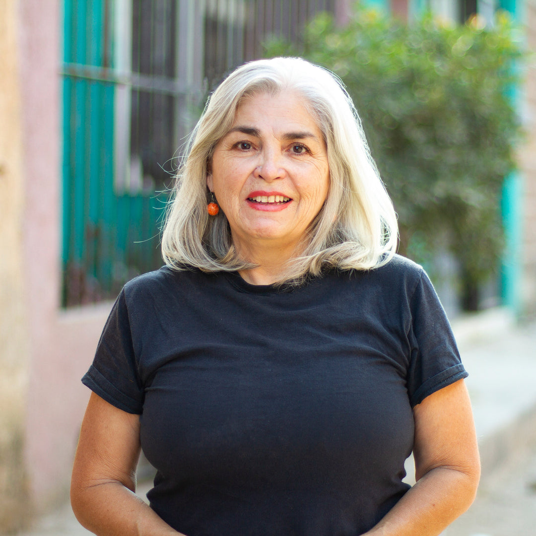 Hexagonal Aluminum Decorative Box with Flower from Mexico - Hexagonal Blue