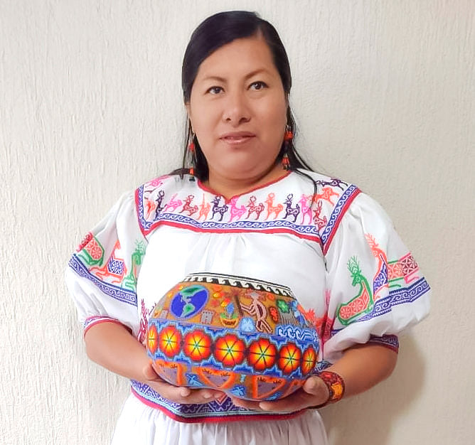 Diamond Shaped Beaded Dangle Earrings Handcrafted in Mexico - Graceful Diamond