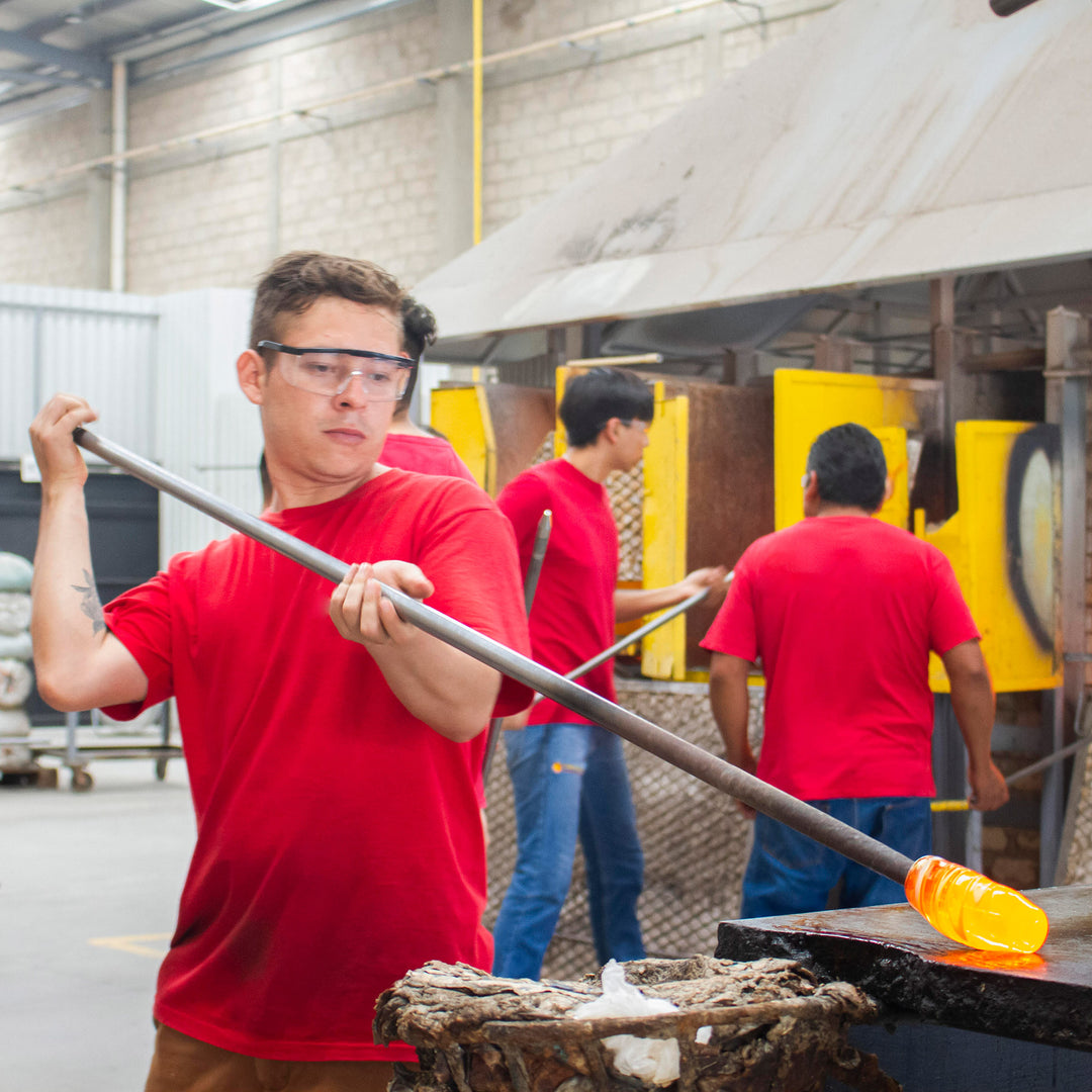 Pair of Clear Handblown Tumbler Glasses from Mexico - Ethereal Elixir