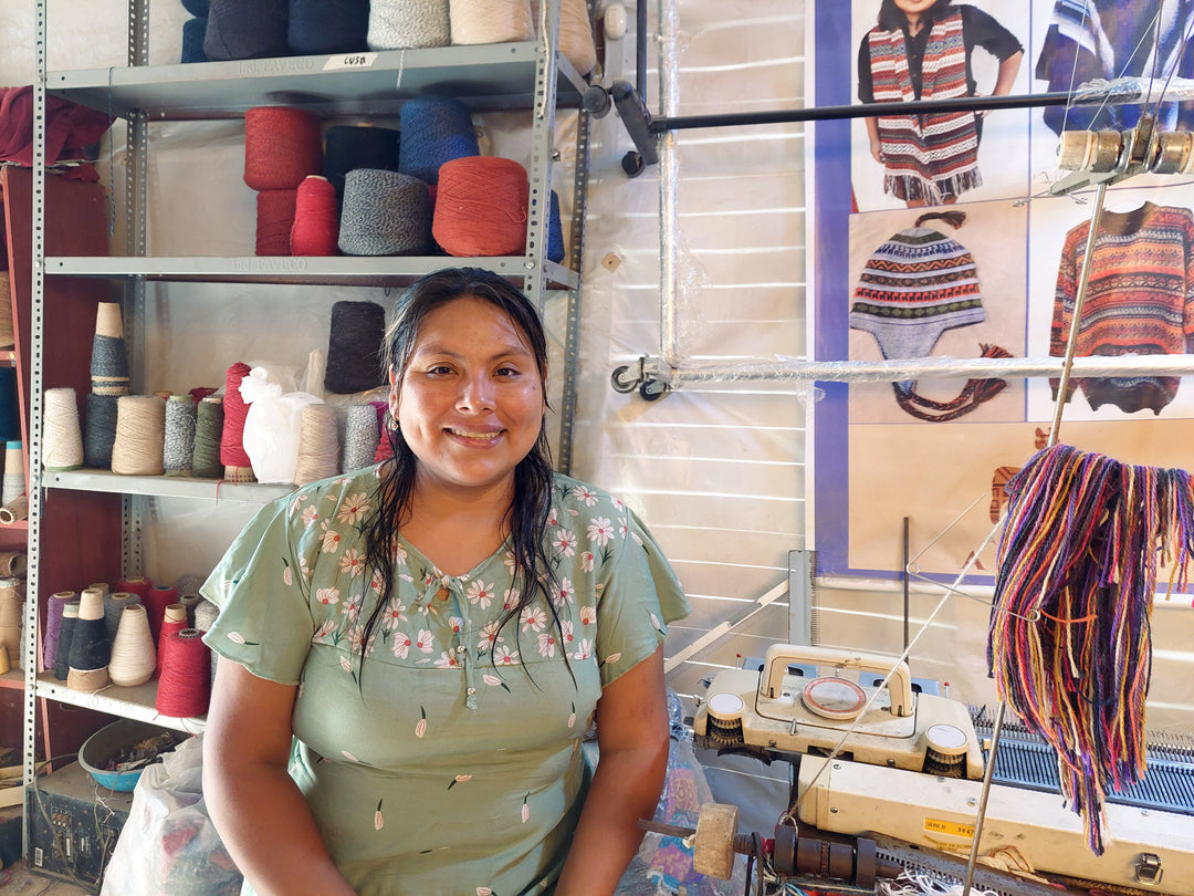 Blue Alpaca Blend Cardigan with Inca Motifs - Empire Memories