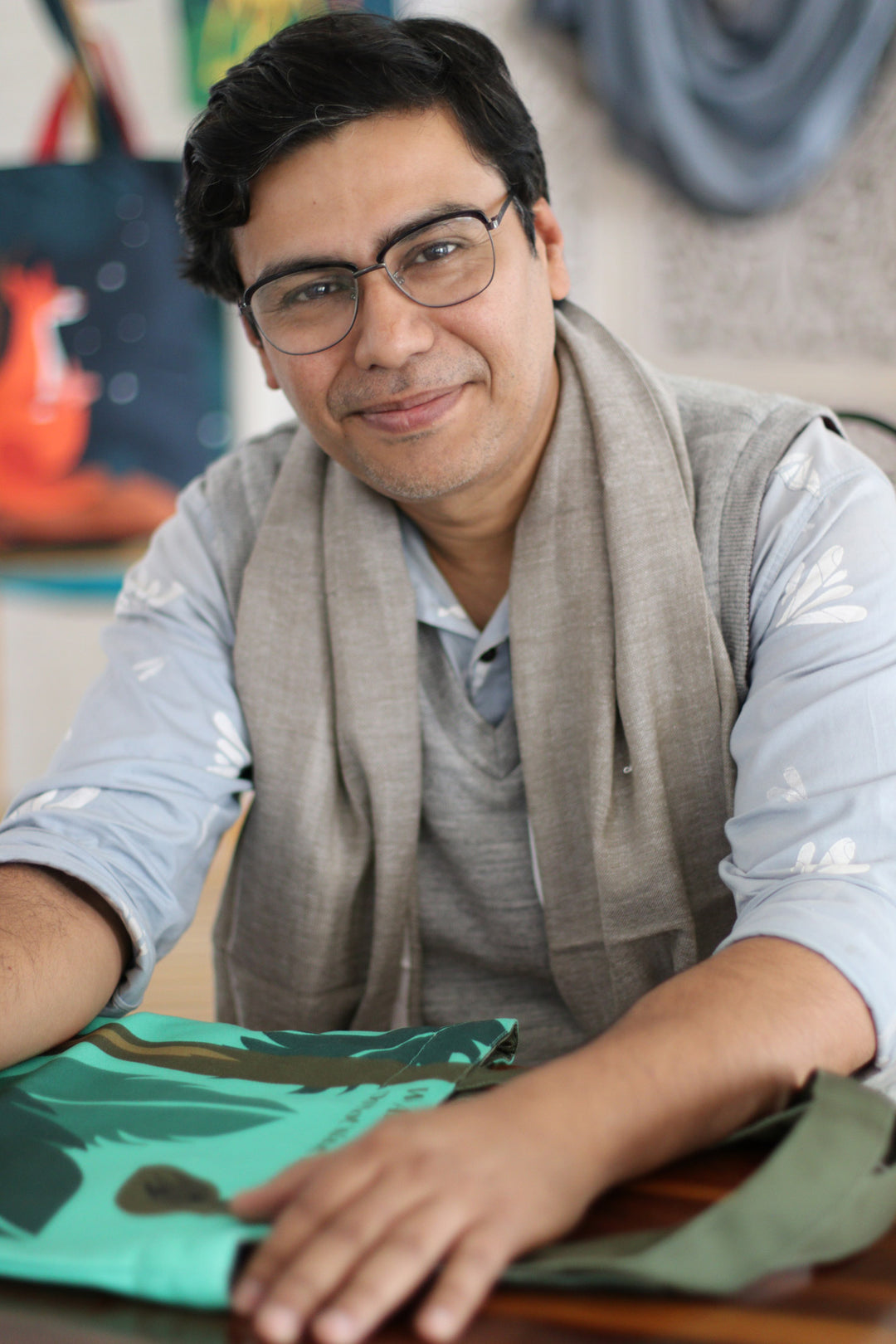 Printed Inspirational Lion-Themed Green Cotton Tote Bag - Lion's Advice