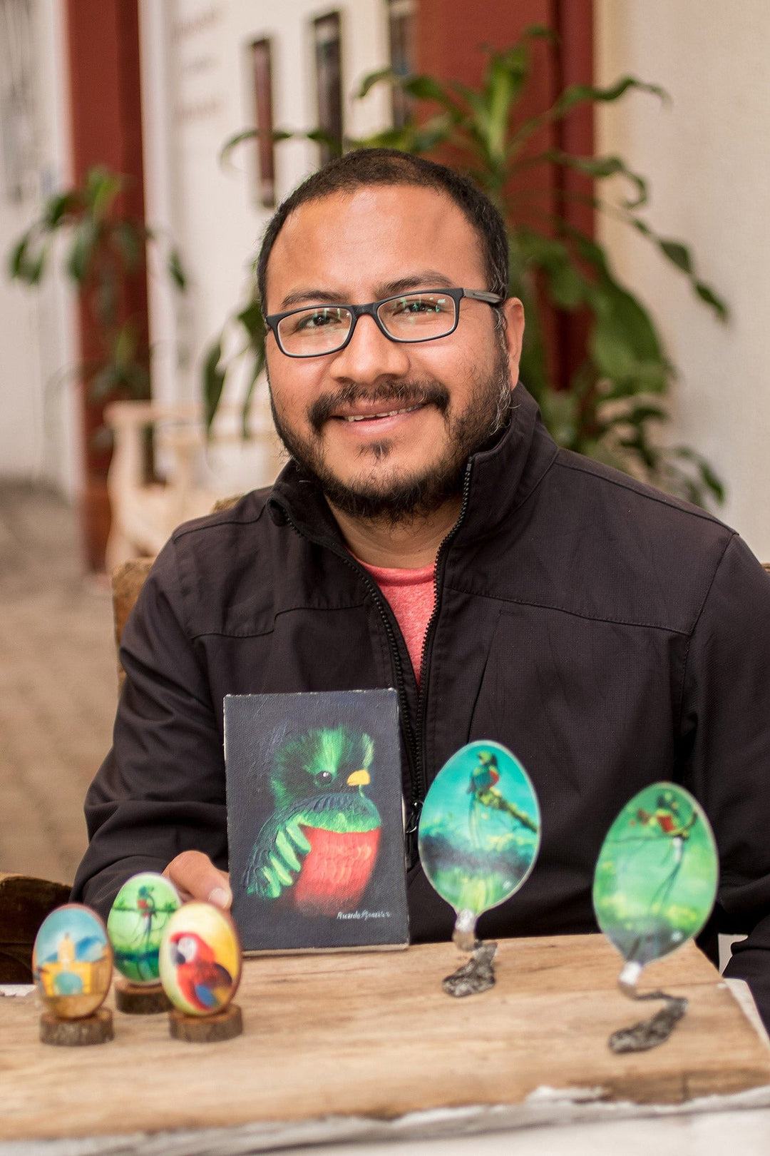 Pinewood Hummingbird Magnet Crafted and Painted by Hand - Colorful Hummingbird