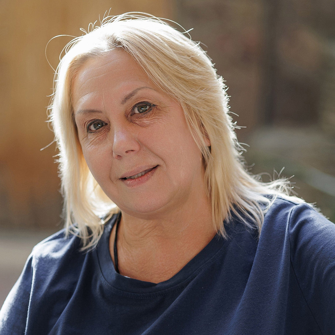 Handmade Purple and Blue Ceramic Long Beaded Necklace - Breeze Colors