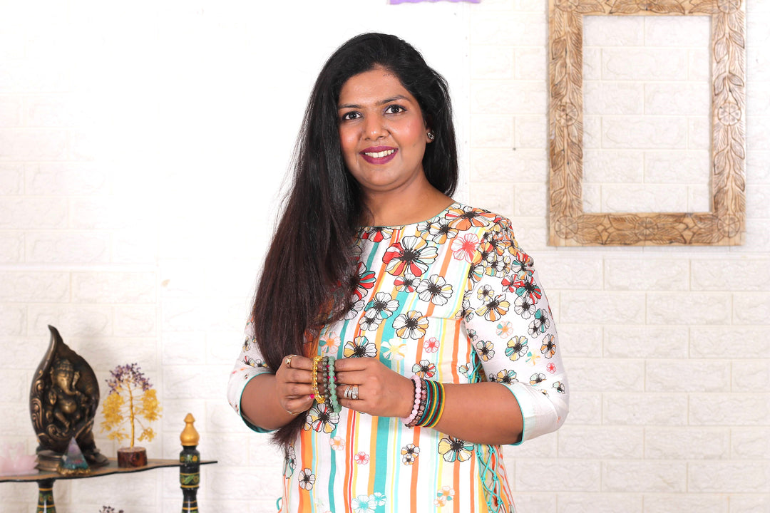 Multi-Gemstone Beaded Stretch Bracelet Handcrafted in India - Stunning Tiles