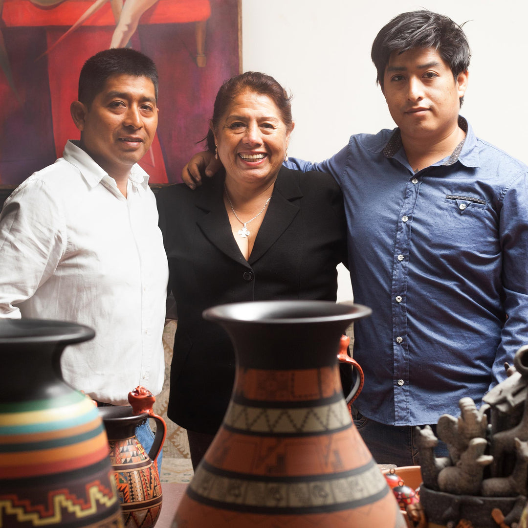 Ceramic Decorative Box with Inca Motifs Hand-Painted in Peru - Inca Splendor