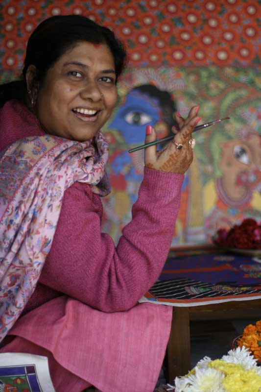 Indian Tree of Life Traditional Painting on Handmade Paper - One with Nature II