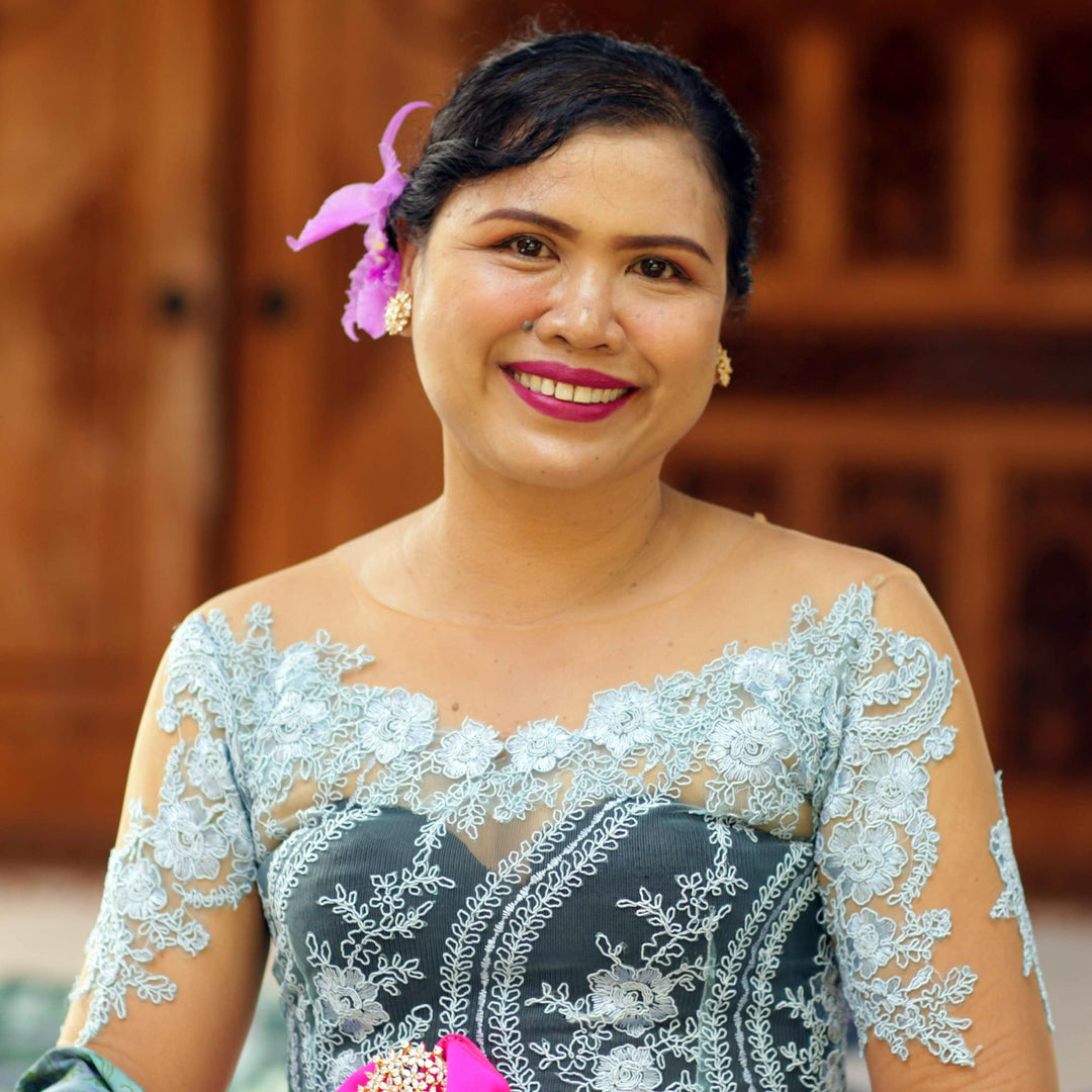 Women's Unique Batik Robe - Green Baliku