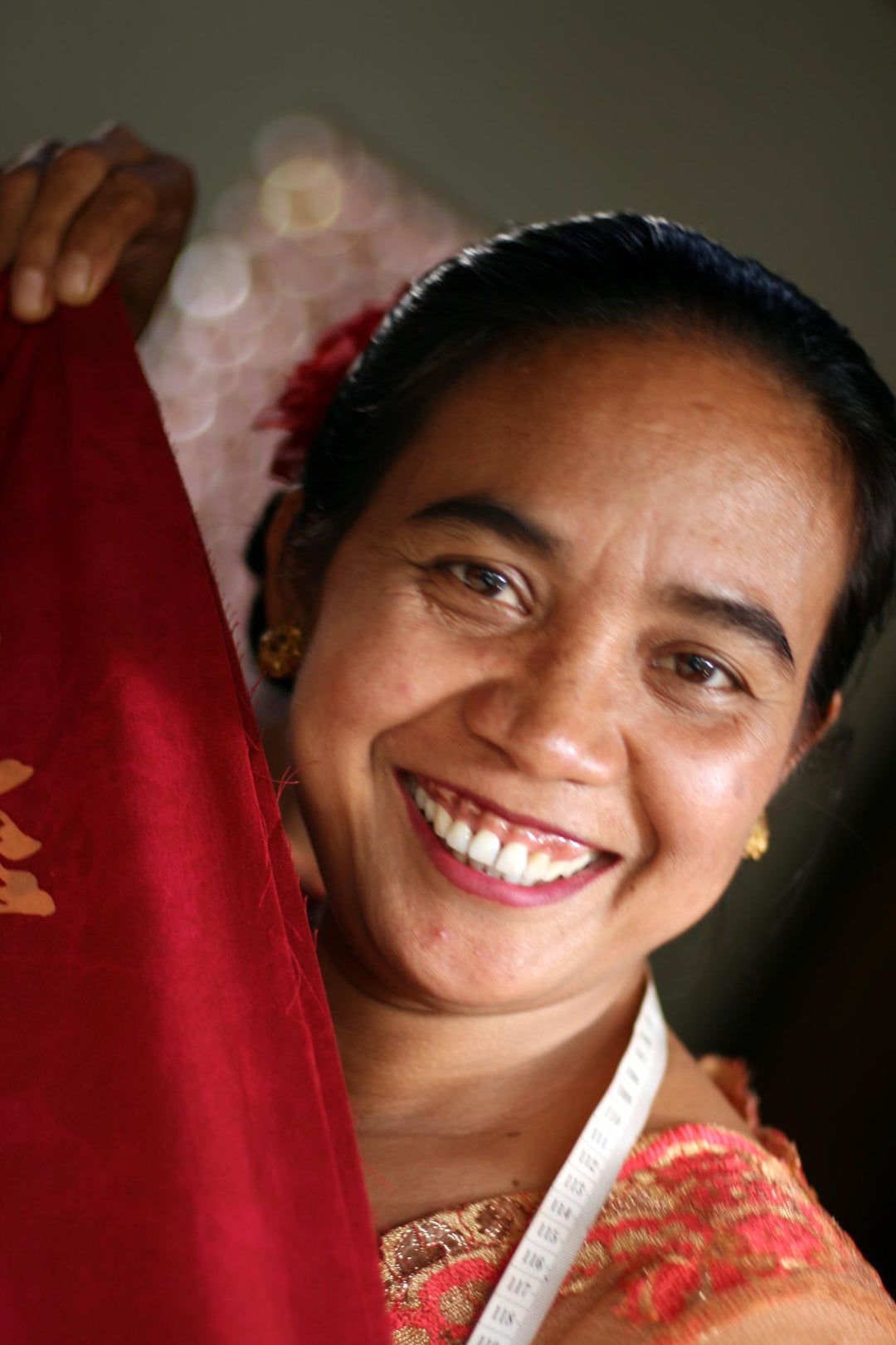 Blue Batik Flowers Balinese Rayon Short Cross Over Robe - Gorgeous in Cyan