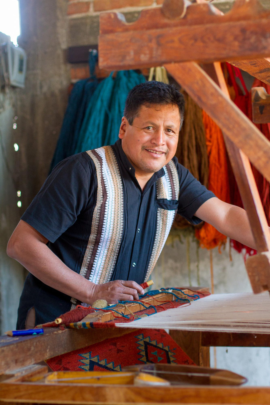 Artisan-Made Zapotec Diamond-Patterned 100% Wool Table Mat - Diamond of Heritage