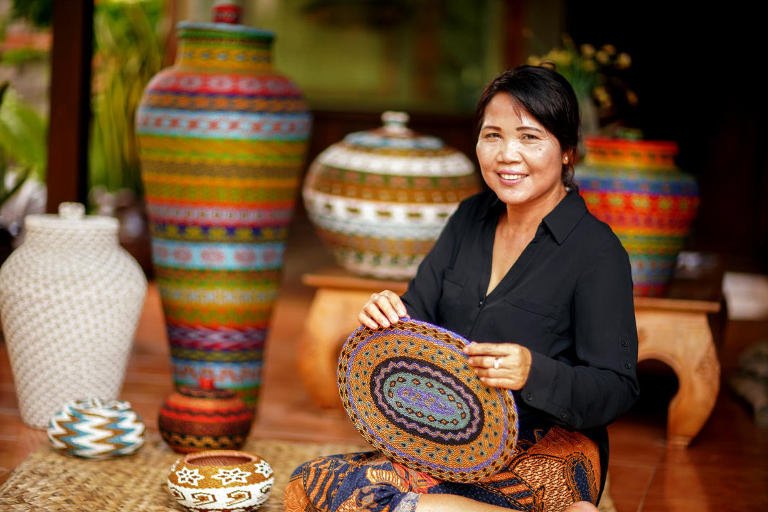 Cotton hobo shoulder bag - Pink Wilderness