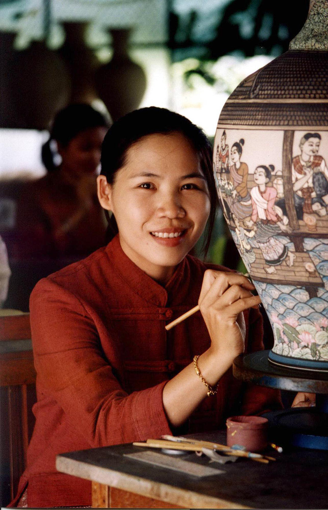 Blue Celadon Condiment Dish Pair from Thailand - Blue Apple