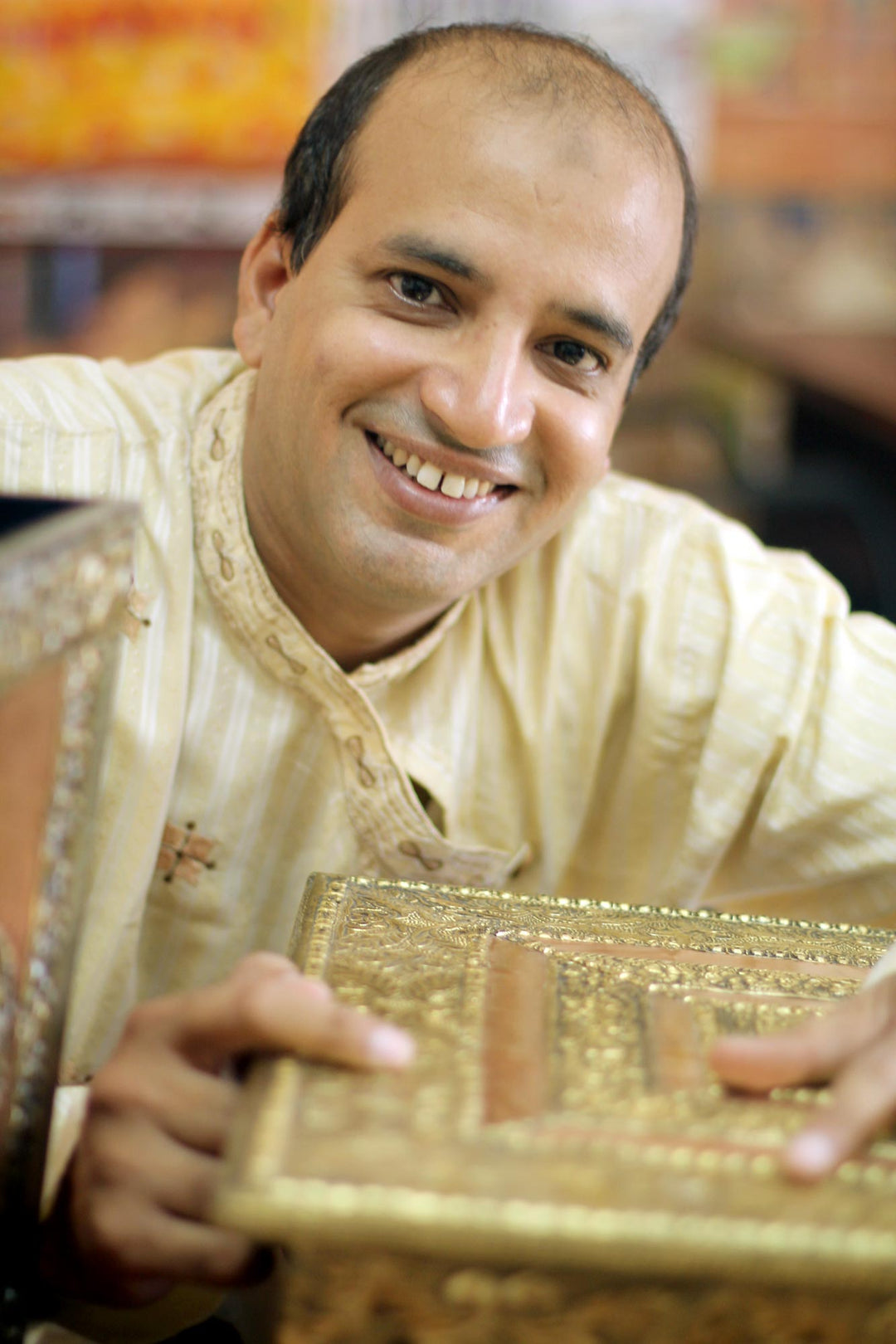 Ceramic Cabinet Knobs Floral Blue (Set of 6) from India - Flower Harmony in Blue