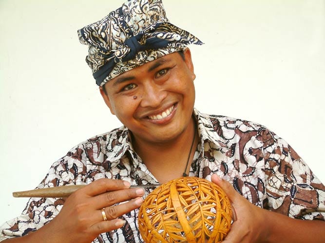 Coconut Shell Sculpture with Stand - Dancing Dragonflies