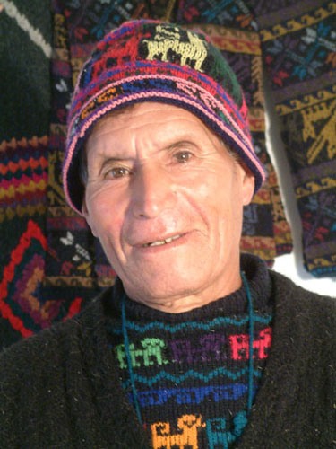 Black and White Alpaca Blend Chullo Hat - Llama Silhouette