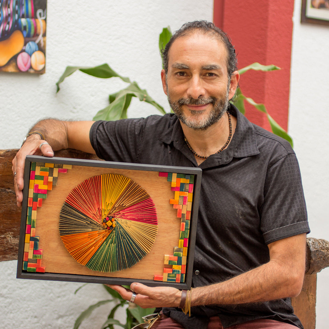 Abstract-Inspired Warm-Toned Wood Wall Art from Guatemala - The Time Boat