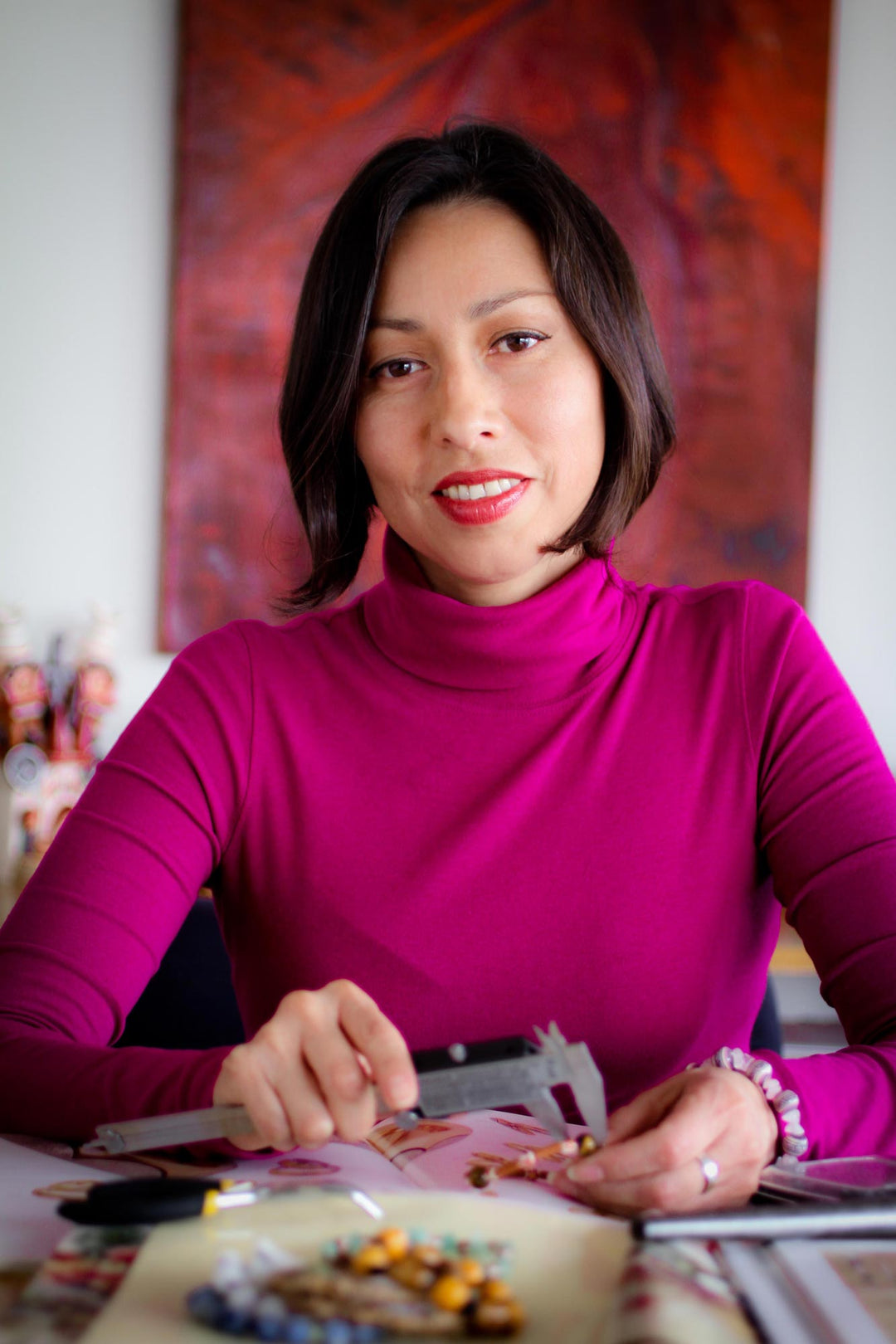 Natural Garnet and Sterling Silver Beaded Dangle Earrings - Fire Glints