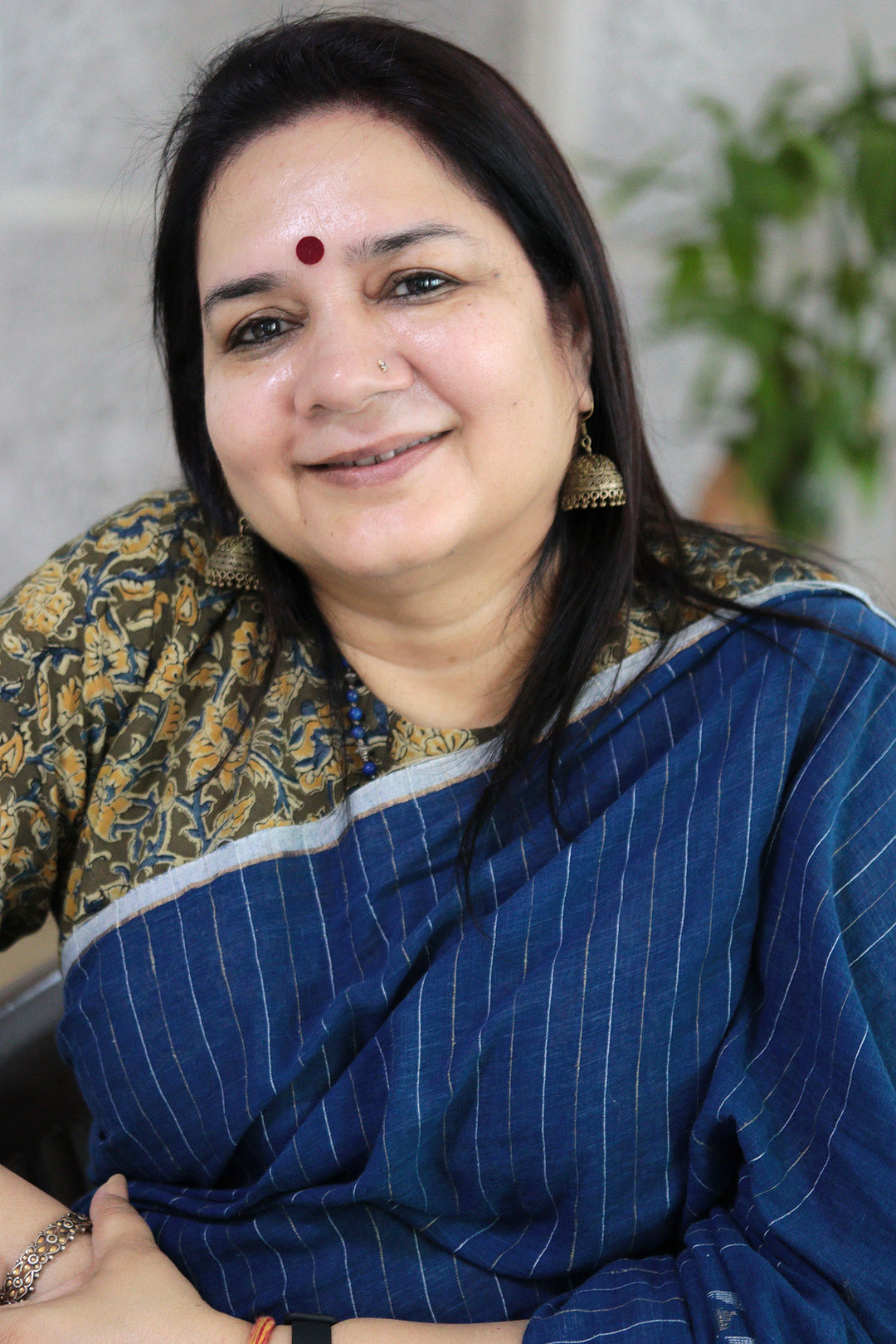 Men's Short-Sleeved Cotton Shirt from India - Floral Labyrinth in Red