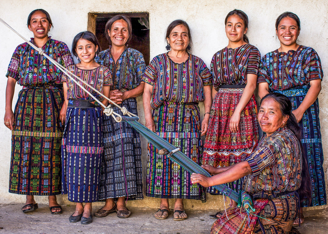 Handwoven Green Cotton Table Runner with Guatemalan Motifs - Colorful Stars