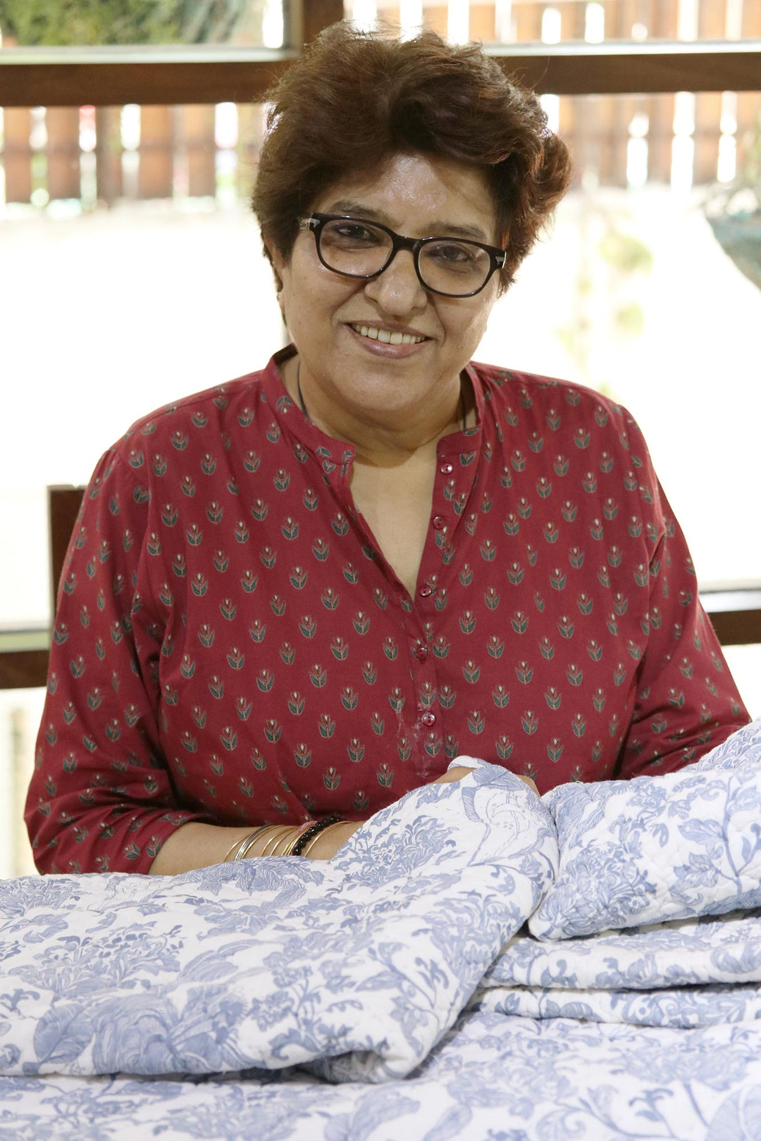 Printed Floral Viscose Jacket Crafted in India - Floral Extravagance