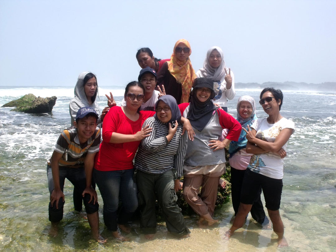 Handwoven Striped Red and Purple Cotton Clutch from Java - Purple Sekaten