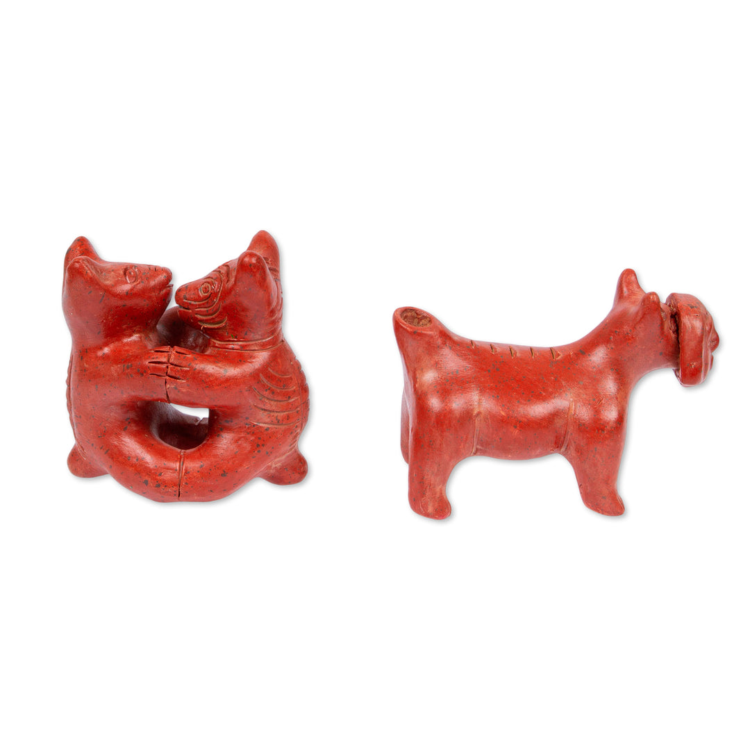 Ceramic figurines - Dancing Dogs