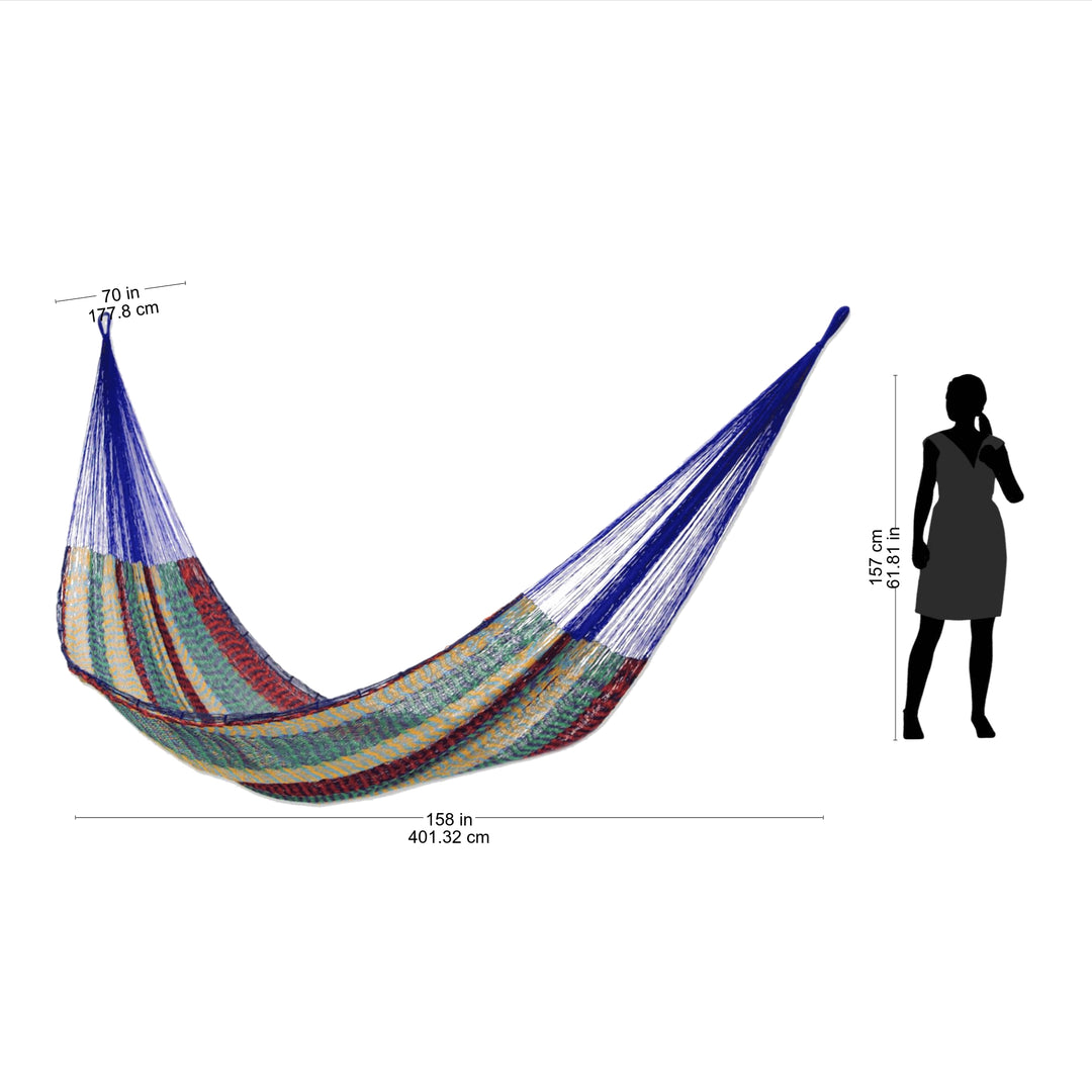 Cotton Striped Rope Hammock (Double) - Colors of Mexico