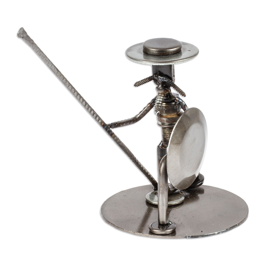 Unique Recycled Metal and Aut Parts Sculpture Mexico - Quixote in Love