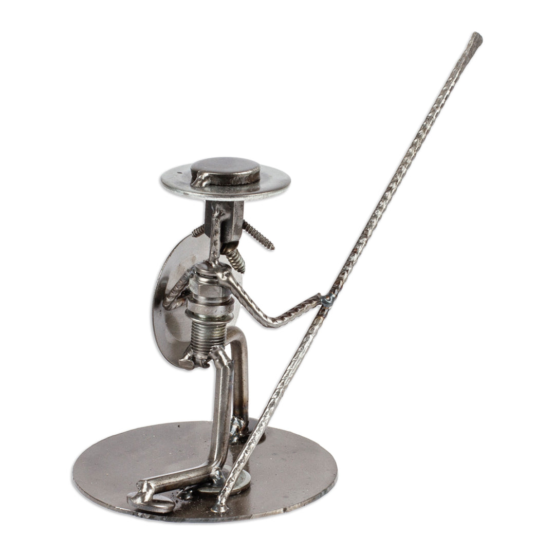 Unique Recycled Metal and Aut Parts Sculpture Mexico - Quixote in Love