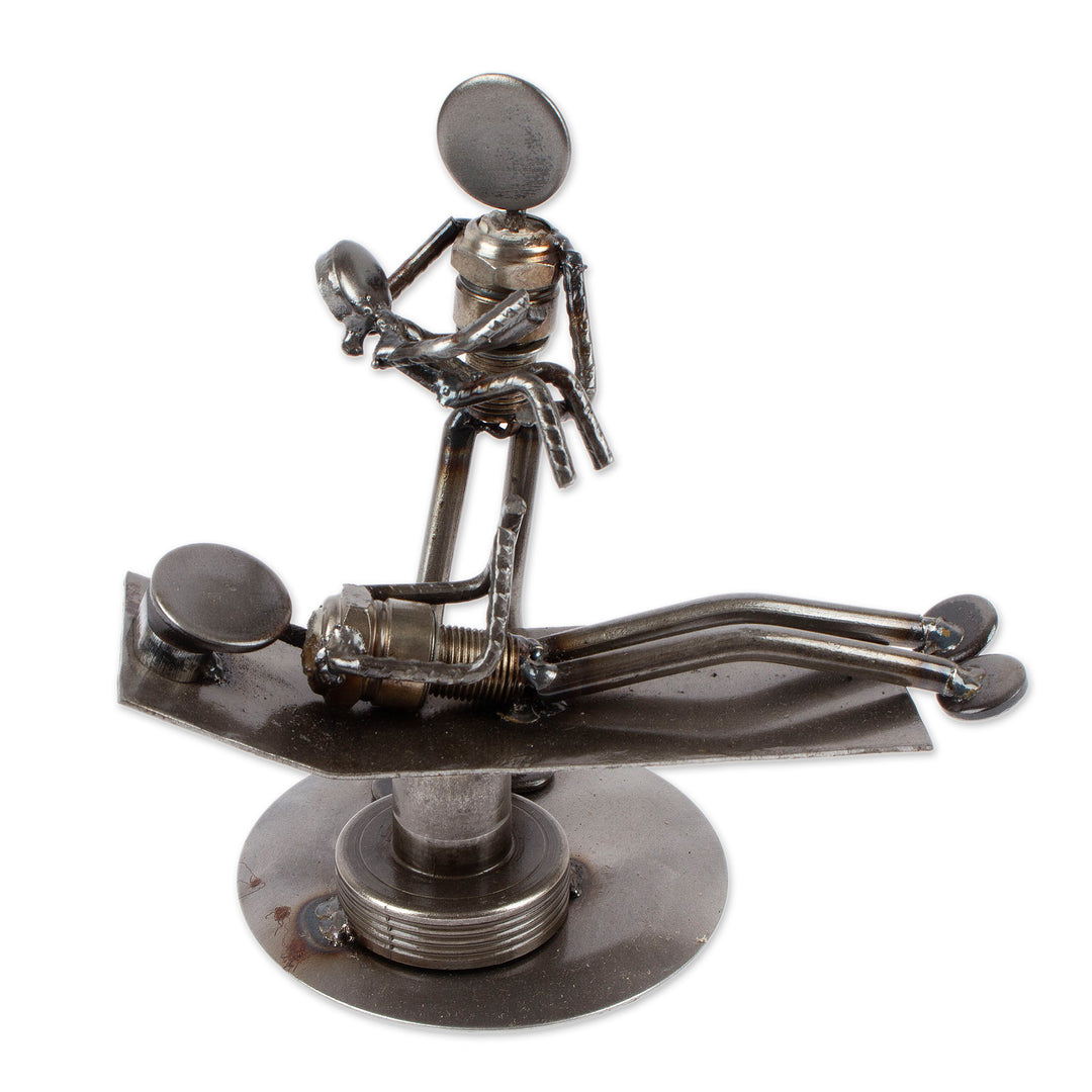 Hand Crafted Recycled Auto Parts and Metal Sculpture - Baby is Born
