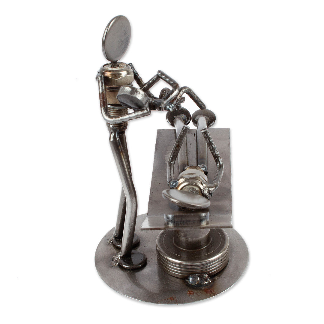 Hand Crafted Recycled Auto Parts and Metal Sculpture - Baby is Born