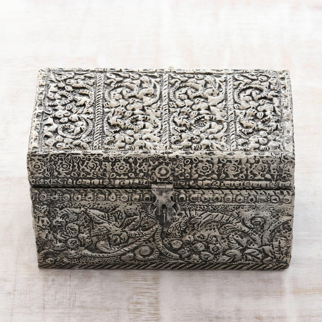 Handcrafted Repousse Brass Jewelry Box - Fruit of the Vine