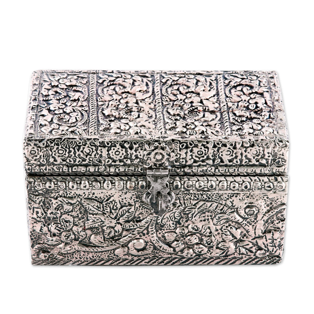 Handcrafted Repousse Brass Jewelry Box - Fruit of the Vine