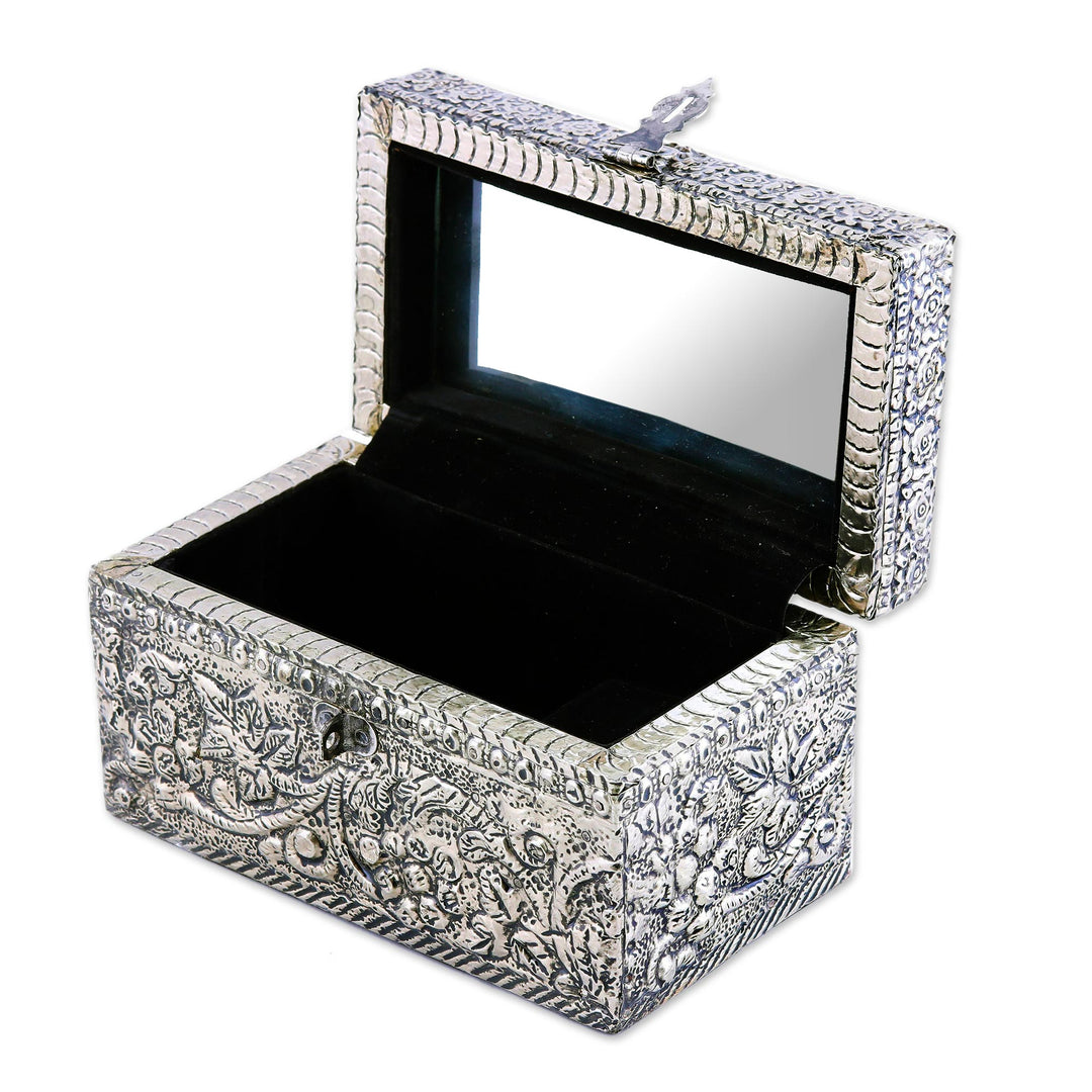 Handcrafted Repousse Brass Jewelry Box - Fruit of the Vine