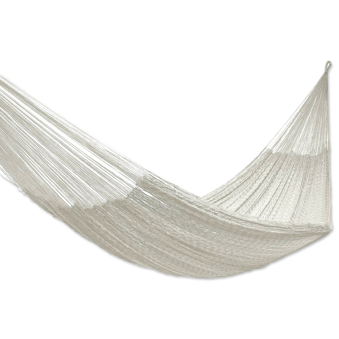 Handcrafted Cotton Solid Rope Hammock (Double) - Natural Comfort