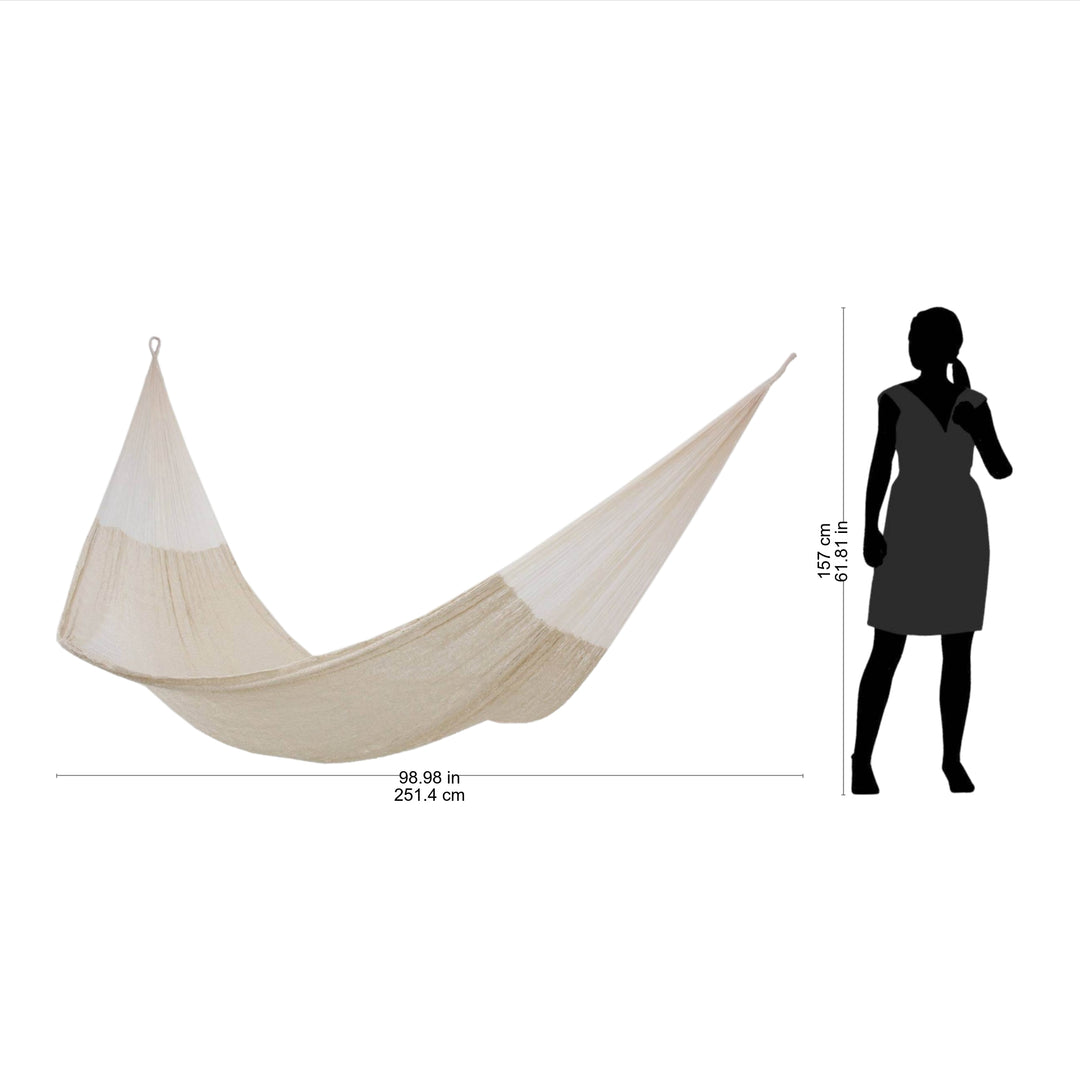 Handcrafted Cotton Solid Rope Hammock (Double) - Natural Comfort