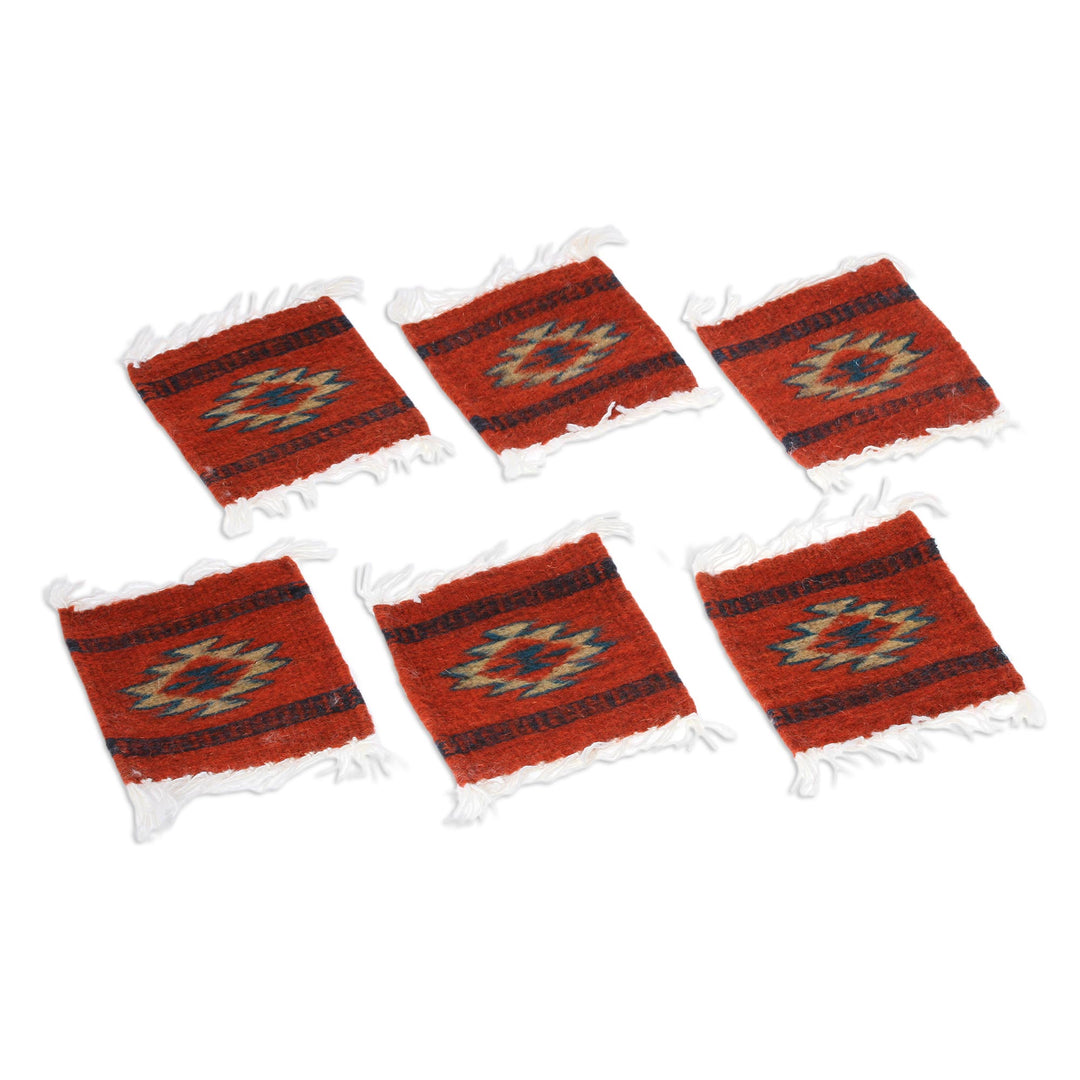 Zapotec coasters (Set of 6) - Aztec Sun