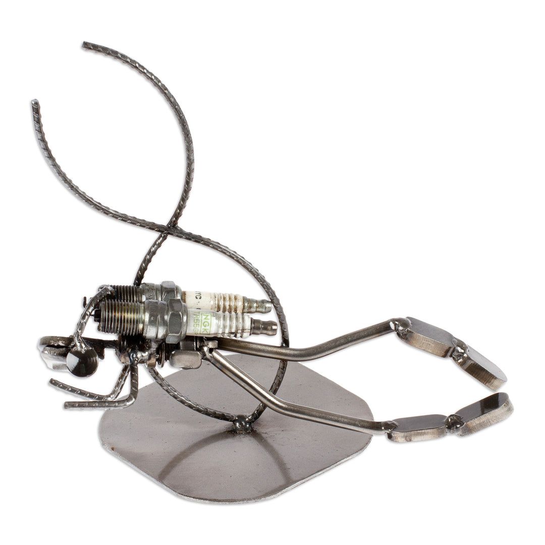 Handcrafted Eco Friendly Recycled Metal Sculpture - Rustic Scuba Diver