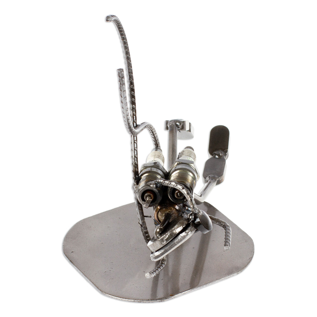 Handcrafted Eco Friendly Recycled Metal Sculpture - Rustic Scuba Diver